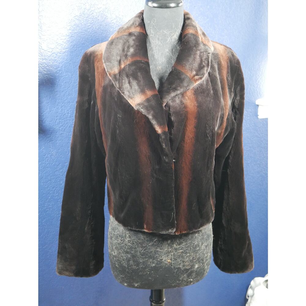 Designer Louis Feraud Sheared Female Mink Fur Cropped Bolero Coat Jacket